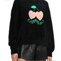 it b+ab女装毛绒针织衫冬季可爱少女合身圆领毛衣3211JJ