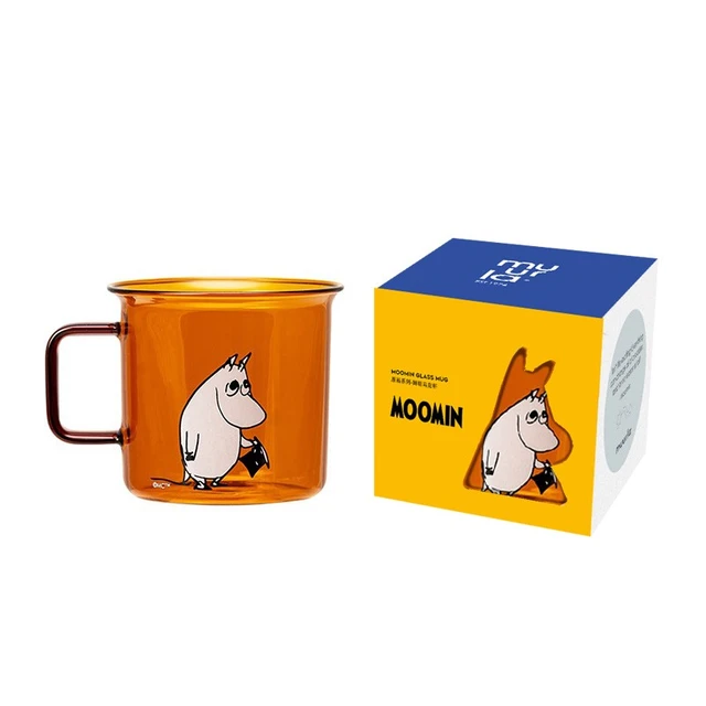 muurla姆明玻璃马克杯透明款儿童水杯原画系列礼盒装牛奶咖啡杯子 玻璃马克杯 姆明爸爸 琥珀色
