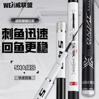 威联盟7.2米普拉多大综合竿5H鱼竿手竿28调超轻超硬湖库钓鱼竿鱼杆渔具