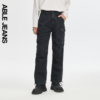 ABLE JEANS【直筒滑板裤】24秋季城市机能徒步直筒滑板裤 古黑 28/30