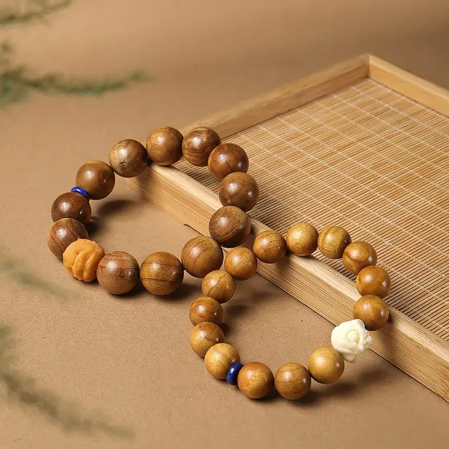 【甄选】印象眸 金丝楠木文玩手串木饰 黄色 15mm