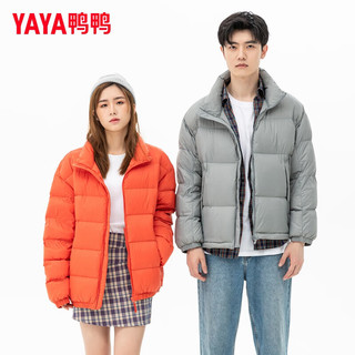                                                                                 鸭鸭（YAYA）羽绒服短款加厚面包服男2024年冬季时尚潮流立领保暖男士外套 水晶灰 170/M