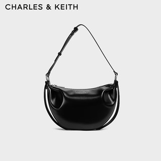 CHARLES&KEITH24秋季CK2-20671663柔软简约单肩腋下饺子包女 Noir黑色 M