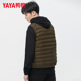                                                                                 鸭鸭（YAYA）2024年冬马甲男轻薄款羽绒服男无袖修身轻型短款运动马夹 军绿 190/3XL