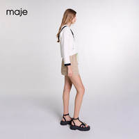 Maje2024早秋女装时尚设计感黑白撞色针织开衫上衣MFPCA00528 淡褐色 T0