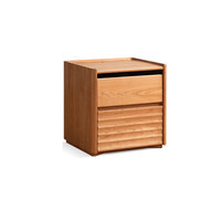 YESWOOD 源氏木语 黑标系列 Y209A01 流鲸床头柜 本木色 47*40*48cm