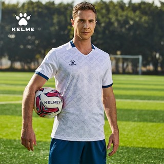 KELME/卡尔美男士足球服套装男球衣短袖比赛服8151ZB1006 白色 M