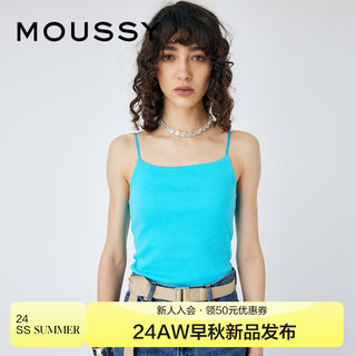 moussy 秋季U型领带胸垫修身针织吊带衫女010GSS80-0400 570土耳其蓝 00020/F