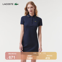 法国拉科斯特 LACOSTE女装休闲商务通勤短袖连衣裙女|EF5223 166/藏青色 40/170
