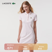 法国拉科斯特 LACOSTE女装休闲商务通勤短袖连衣裙女|EF5223 F8L/浅粉色 40/170