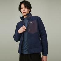 冬季舒适保暖透气男款仿羊羔绒立领开衫运动夹克外套