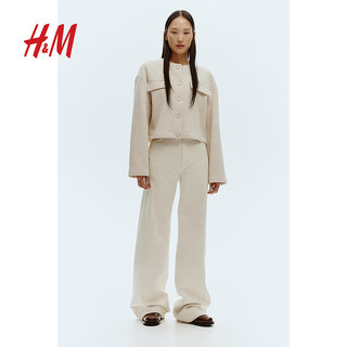 H&M2024秋季女装卫衣开衫1253725 浅米色 155/76