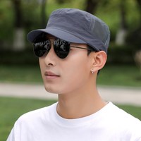 布力潘帽子男平顶帽夏季短帽檐短沿遮阳帽户外速干高端男款