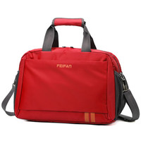 佳品优韩版手提旅行包防水大容量男运动包女长短途行李包单肩旅行袋 红色 小号(长40*宽20*高25cm)