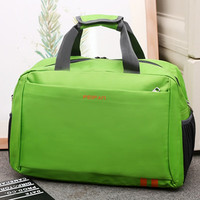佳品优韩版手提旅行包防水大容量男运动包女长短途行李包单肩旅行袋 绿色 小号(长40*宽20*高25cm)
