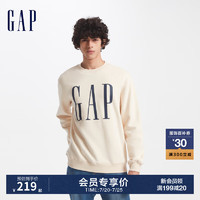 Gap男女装2024初秋字母印花大logo卫衣简约经典款上衣609136 米色 175/96A(L) 亚洲尺码