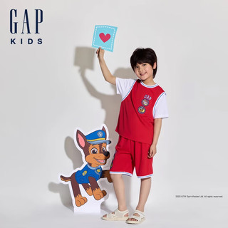 GAP【汪汪队联名】男童夏季吸湿速干套装儿童装510055 红色 120cm(6-7岁)亚洲尺码