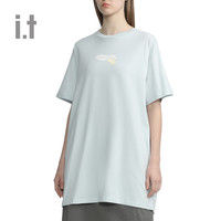 it MUSIUM DIV.女装长款短袖上衣时尚夏季个性休闲半袖00131X