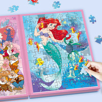 古部迪士尼公主磁力拼图磁性冰雪奇缘艾幼儿童书女孩进阶玩具 【两折页】公主A款54+80片