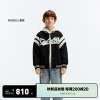 little MO&Co.亲子装 little moco童装24秋装男女童复古美式棒球服外套夹克 黑色 110/56