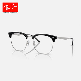 雷朋（RayBan）光学镜架方形黑框半框近视眼镜框0RX7318D 2000 2000黑色配银色镜框