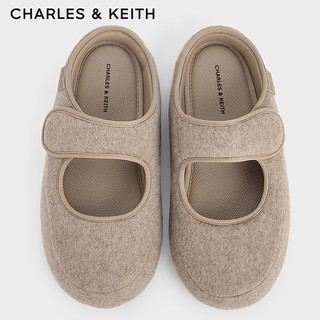 CHARLES&KEITH24秋CK1-70900531休闲软底玛丽珍浅口懒人鞋女 Taupe灰褐色 38