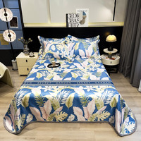 克努帛 冰爽大提花印花双工艺冰丝席三件套 高密度可机洗可水洗凉席套件 绿野仙踪-XL 1.8米床适用(230*250cm)MT