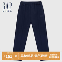 GAP男童2024初秋logo立体切线束口裤大小童同款运动裤642755 海军蓝 90cm(1-2岁) 亚洲尺码