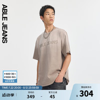 ABLE JEANS【黄子弘凡同款】24秋季水洗渐变男装T恤宽松短袖男t恤 葭灰 S