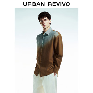 URBAN REVIVO 男时尚撞色渐变设计感长袖开襟衬衫 UMF240058 多色 S