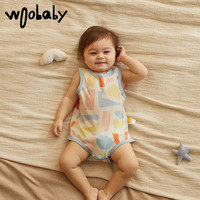 Woobabywoobaby爬服新生儿衣服宝宝连体衣纯棉睡衣婴儿衣服babycare童装 WB2111054费兹几何粉 66cm(尺码偏小,拍大一码)