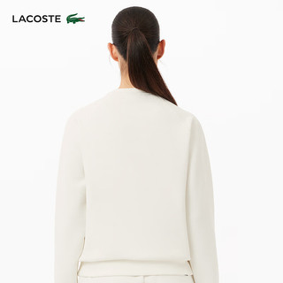 LACOSTE法国鳄鱼女装24秋季纯色简约百搭舒适圆领套头卫衣SF8347 70V/米白色 34 /155