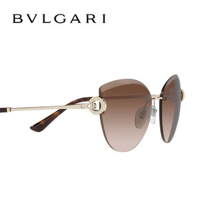 宝格丽（BVLGARI）防晒墨镜女高级感眼镜猫眼形渐变色太阳镜0BV6166B 278/13渐变棕镜片 60