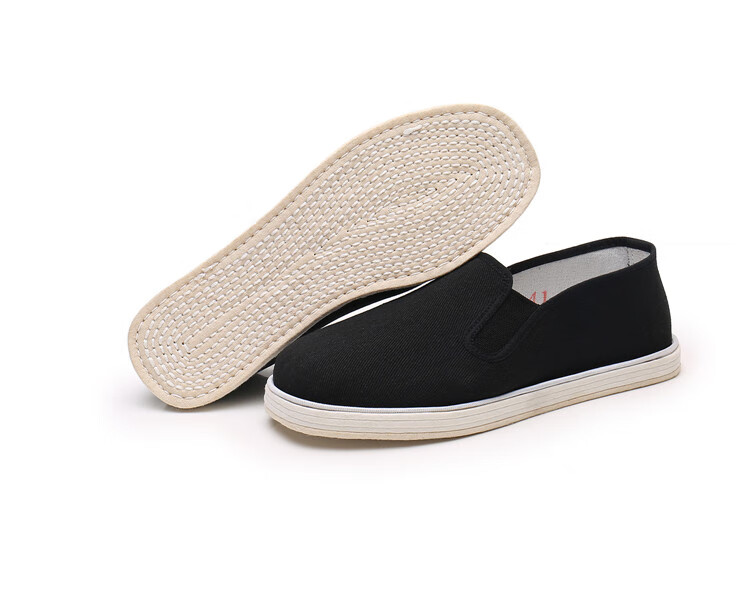 芹品布鞋千层底 【手工纯布底布鞋】老北京布鞋男千层底布鞋透气吸汗 黑色 纯布底布鞋 40