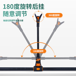 臻佑（Grsaed）鱼竿支架2.4米不锈钢钓鱼支架带地插可拆卸炮台支架钓椅钓箱台钓支架渔具配件 蓝白色