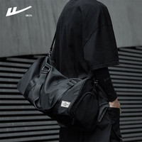 回力旅行包男大容量干湿分离运动包短途出差旅游手提行李包斜挎包 黑色【干湿分离+独立鞋仓】