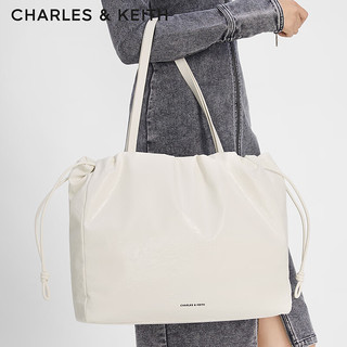 CHARLES&KEITH24秋季CK2-30782406柔软大容量手提托特包女 Cream奶白色 XL