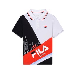 FILA 斐乐 男童透气针织短袖POLO衫