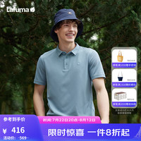 LAFUMA乐飞叶polo衫男 户外运动透汽T恤速干短袖翻领上衣 LMTS4BS60 牛仔蓝BO 180/100A（50）