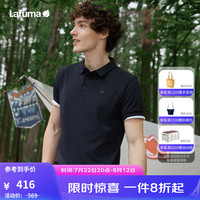 LAFUMA乐飞叶polo衫男 户外运动透汽T恤速干短袖翻领上衣 LMTS4BS60 黑色BK 175/96A（48）