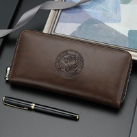 金利来男士手包牛皮革男包商务时尚手拿包大容量拉链包 