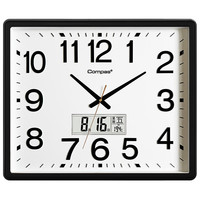 康巴丝(Compas)客厅挂钟2024钟表石英钟表挂墙时钟 3443 日历款黑色 52cm 日历款黑色 52*42cm