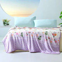 富安娜 FUANNA毯子办公室盖毯午睡毯沙发毯四季可用法兰绒毯 紫色（馨而乐） 150*200cm