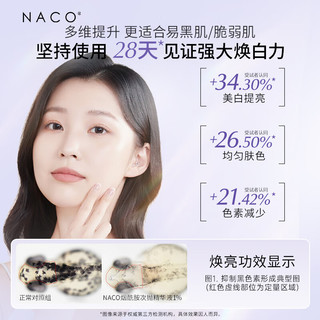 NACO377烟酰胺美白次抛精华原液淡斑提亮去暗沉黄淡痘印 美白精华120支+10片美白面膜