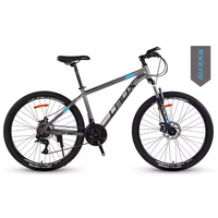 LAUX哪吒100型成人山地车 雷克斯代步铝合金24速 变速户外山地车 消光灰兰花 26英寸 24速