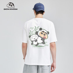 CRAYON SHINCHAN 蜡笔小新 短袖T恤男2024新款夏季青少年纯棉情侣卡通印花上衣体恤