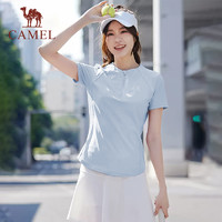 88VIP：CAMEL 骆驼 运动短袖T恤速干衣女士2024夏季跑步瑜伽健身训练服立领上衣