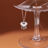 TMOWO925银平安锁项链女轻奢小众吊坠锁骨链2024高级设计感 白-项链 925银