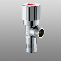 卡贝角阀精铜加厚一进二出开关冷热水阀门大流量家用止水三角阀 铜角阀红色-经济款