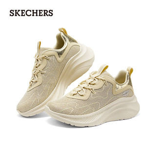 斯凯奇（Skechers）2024夏女鞋糕糕鞋透气网面厚底117517 自然色/NAT 38.5